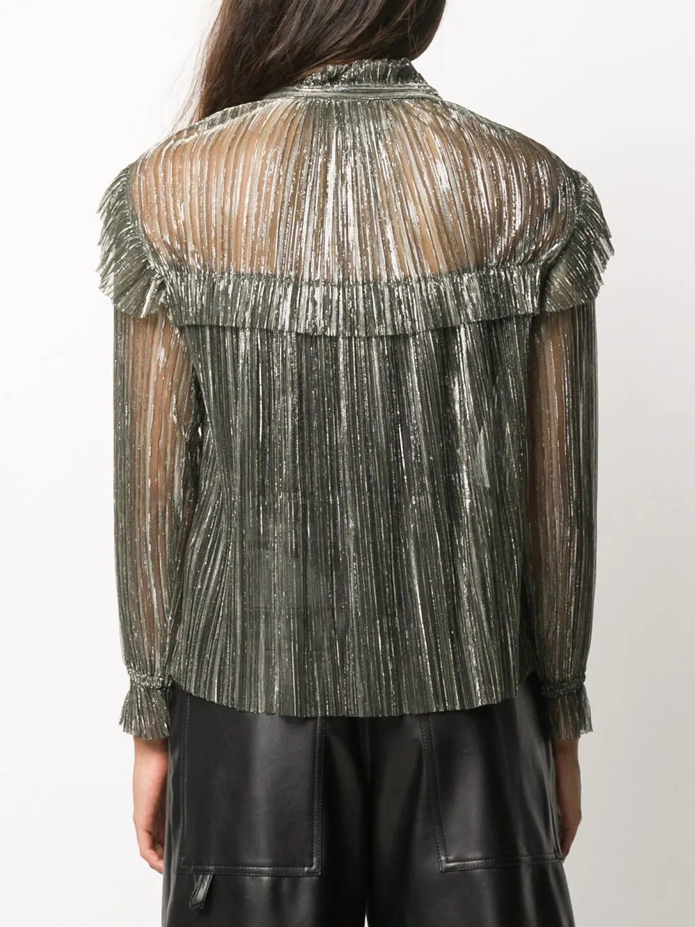 sheer metallic blouse - 4