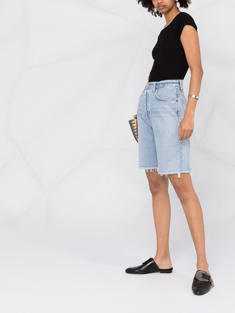 high-rise knee-length jeans - 4