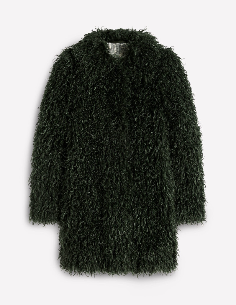 Faux Fur Coat-Kale Leaf, Faux Fur 1