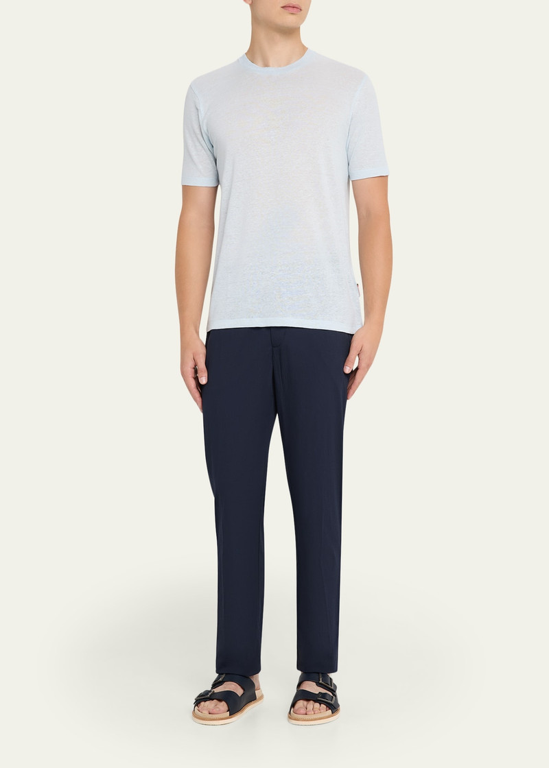 ORLEBAR BROWN Men's Tailored Fit Italian Seersucker Flat-Front Trousers outlook