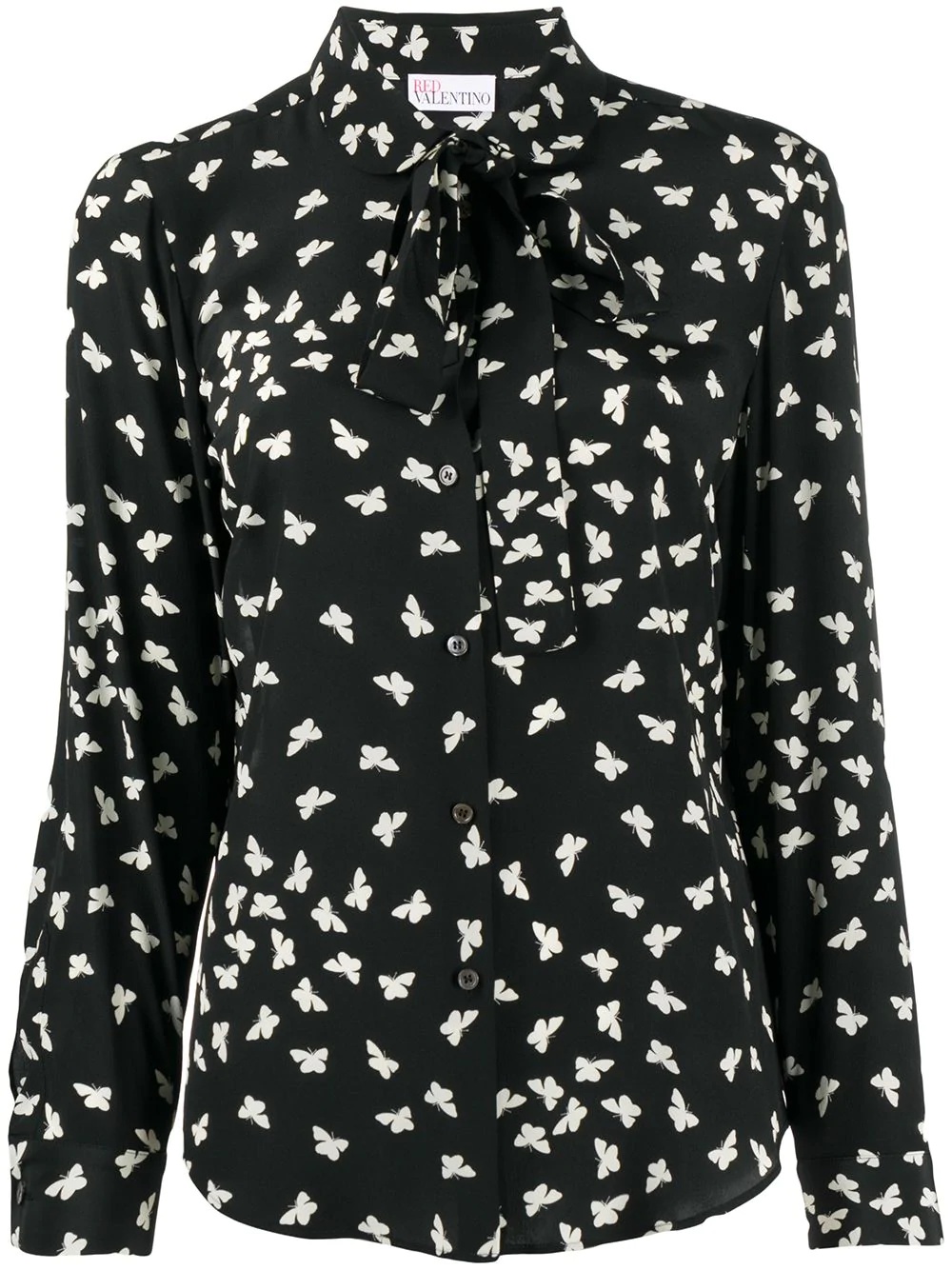 butterfly print silk shirt  - 1