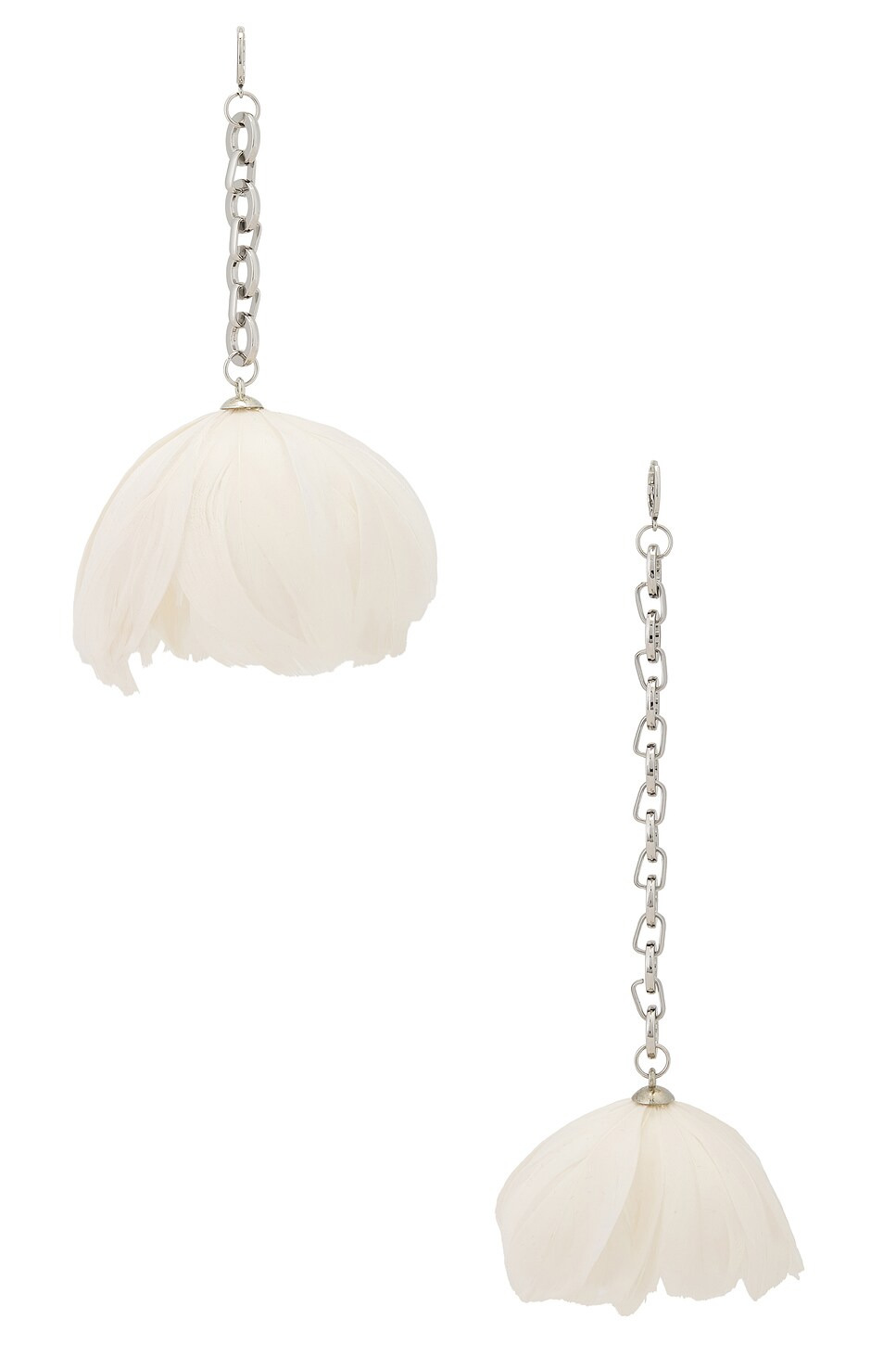 Feather Flower Asymmetric Earrings - 3