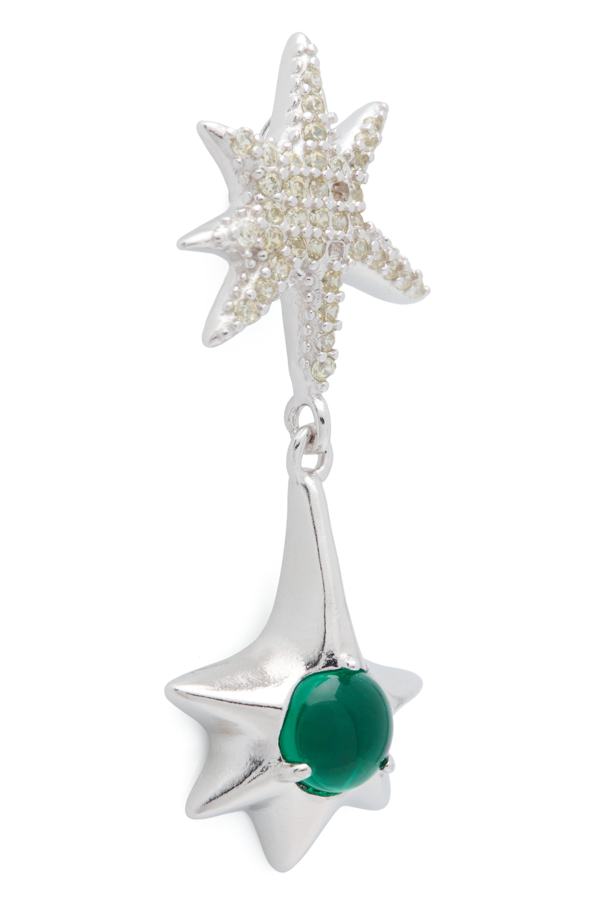 OLIVINE STAR DROP EARRING - 3