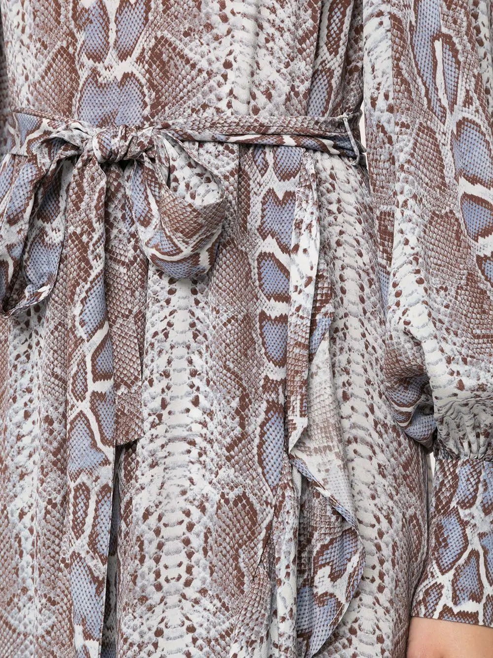 snakeskin-print wrap dress - 5