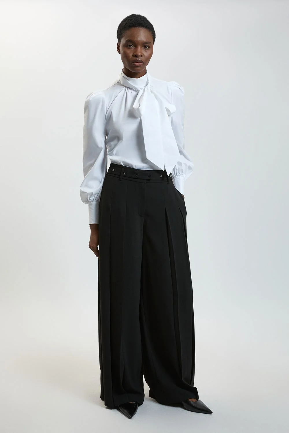 Tailored Crepe Pleated Trousers - 1
