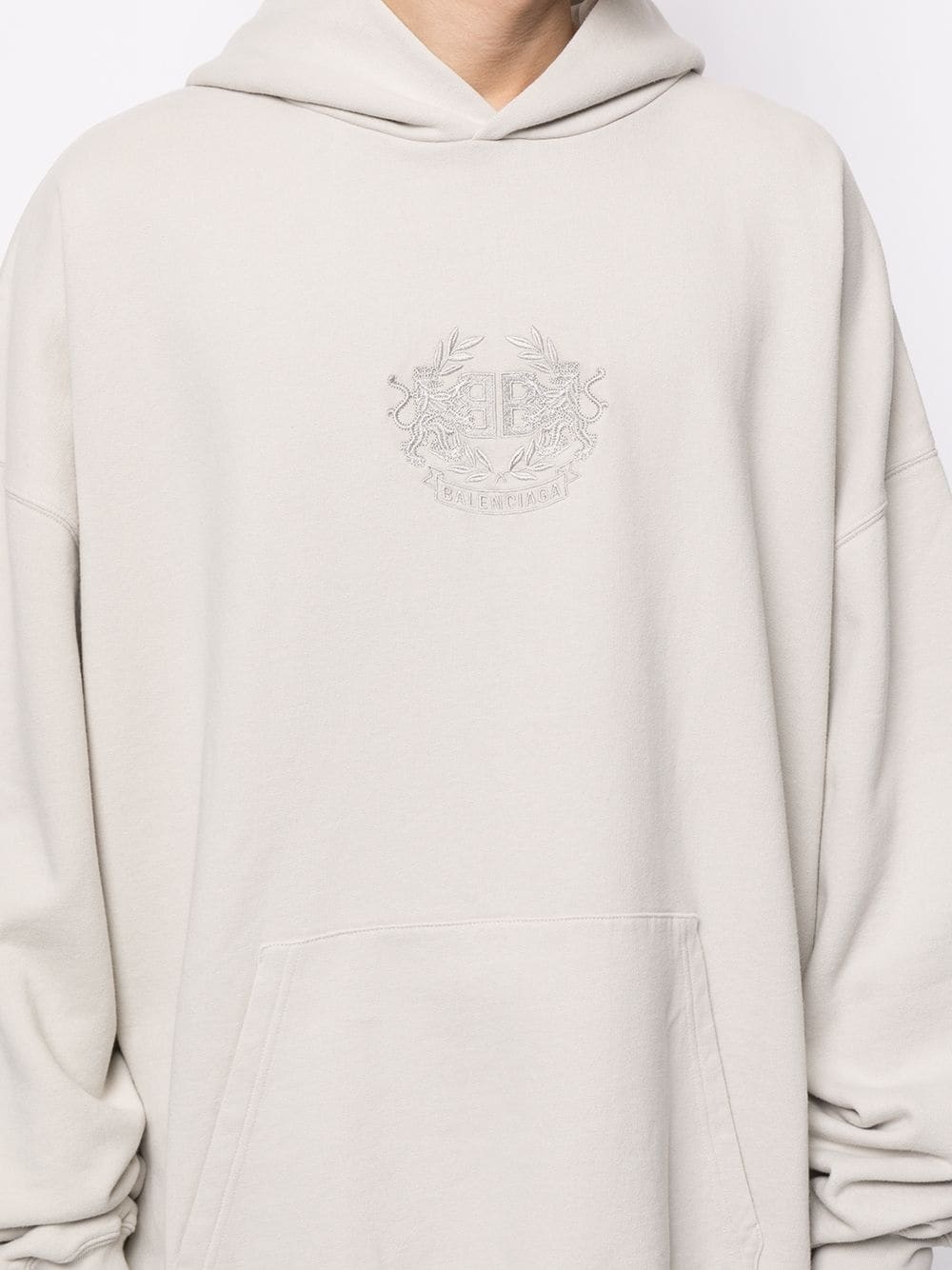 logo-embroidered oversize hoodie - 5