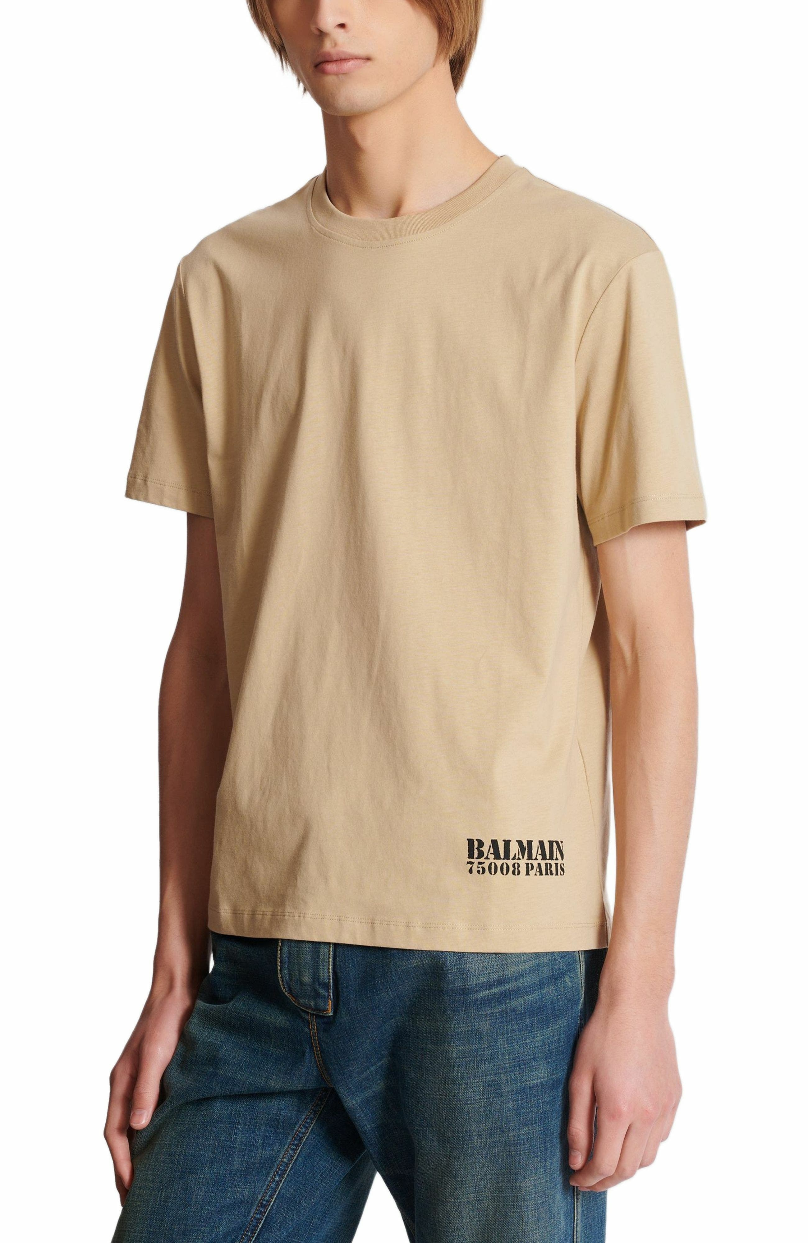 Small Balmain Stamp printed T-shirt in Beige at Nordstrom - 4