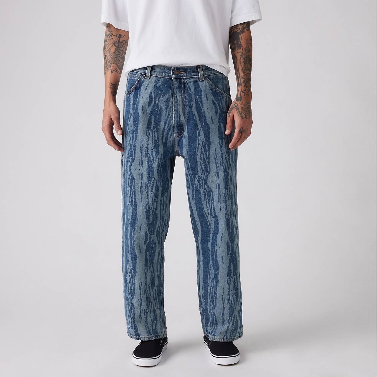 SKATEBOARDING CROPPED CARPENTER MEN'S JEANS - 4