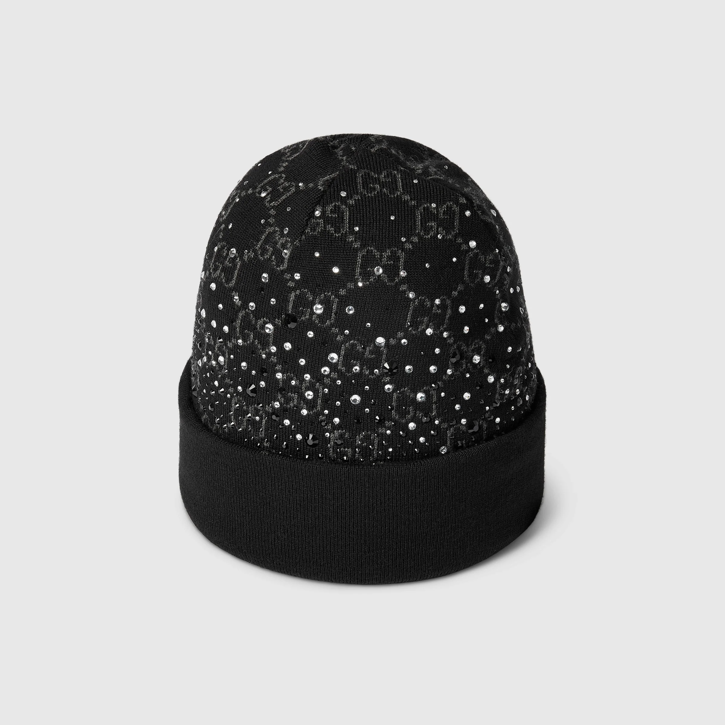 GG wool beanie hat with crystals - 1