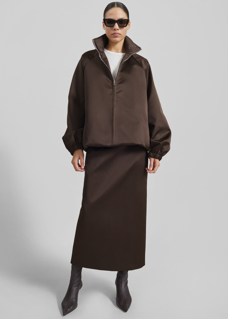 Alrose Satin Midi Skirt - Brown 12