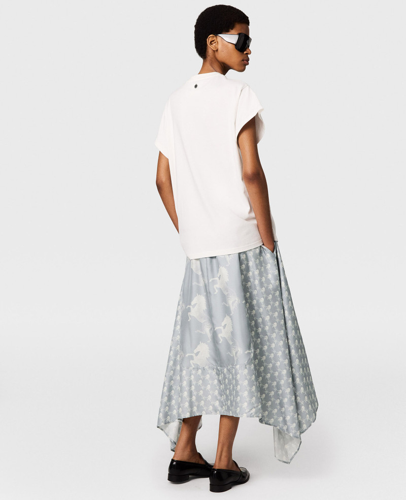 Horse Print Silk Midi Skirt 4