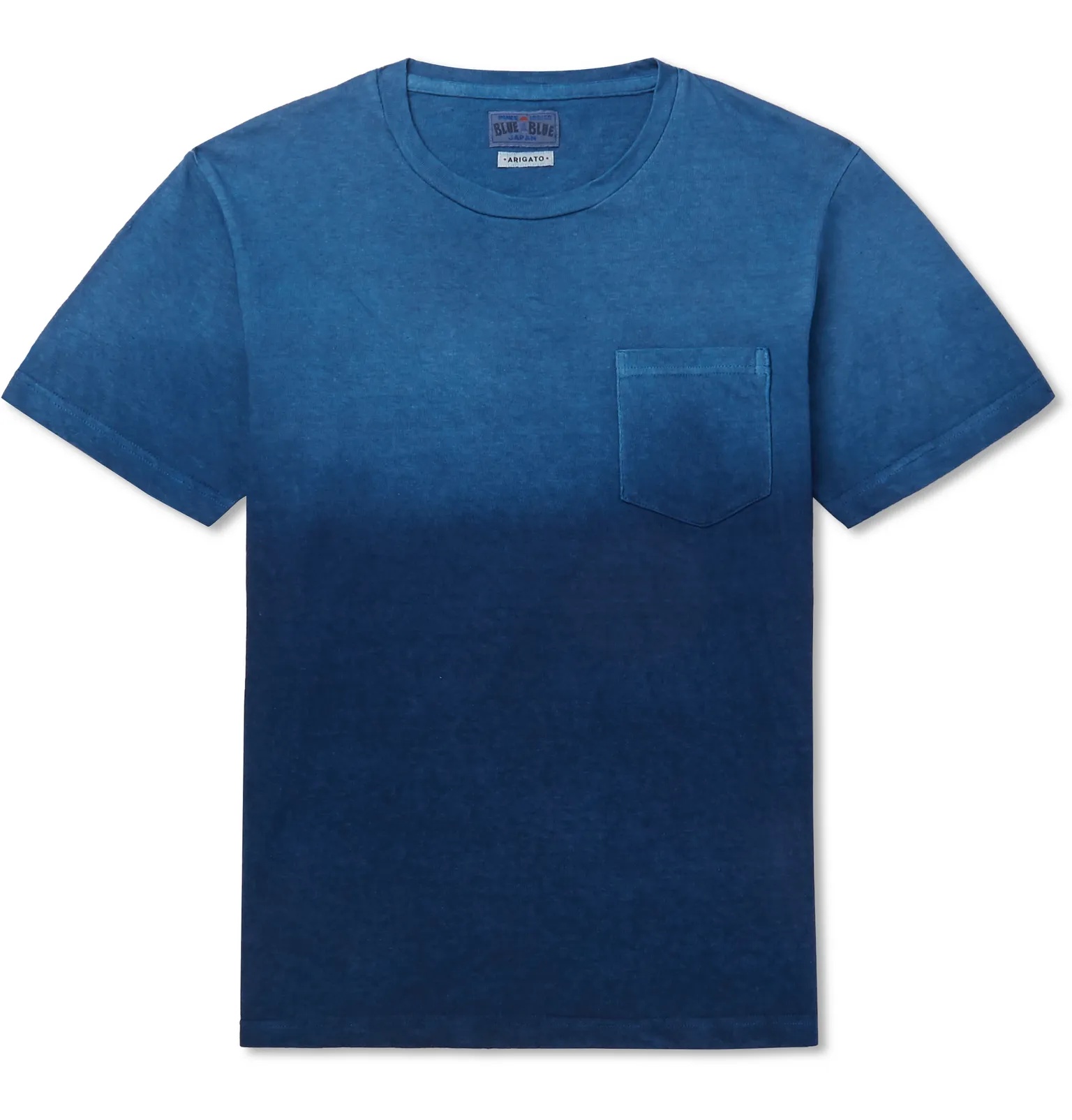 Indigo-Dyed Printed Slub Cotton-Jersey T-Shirt - 1