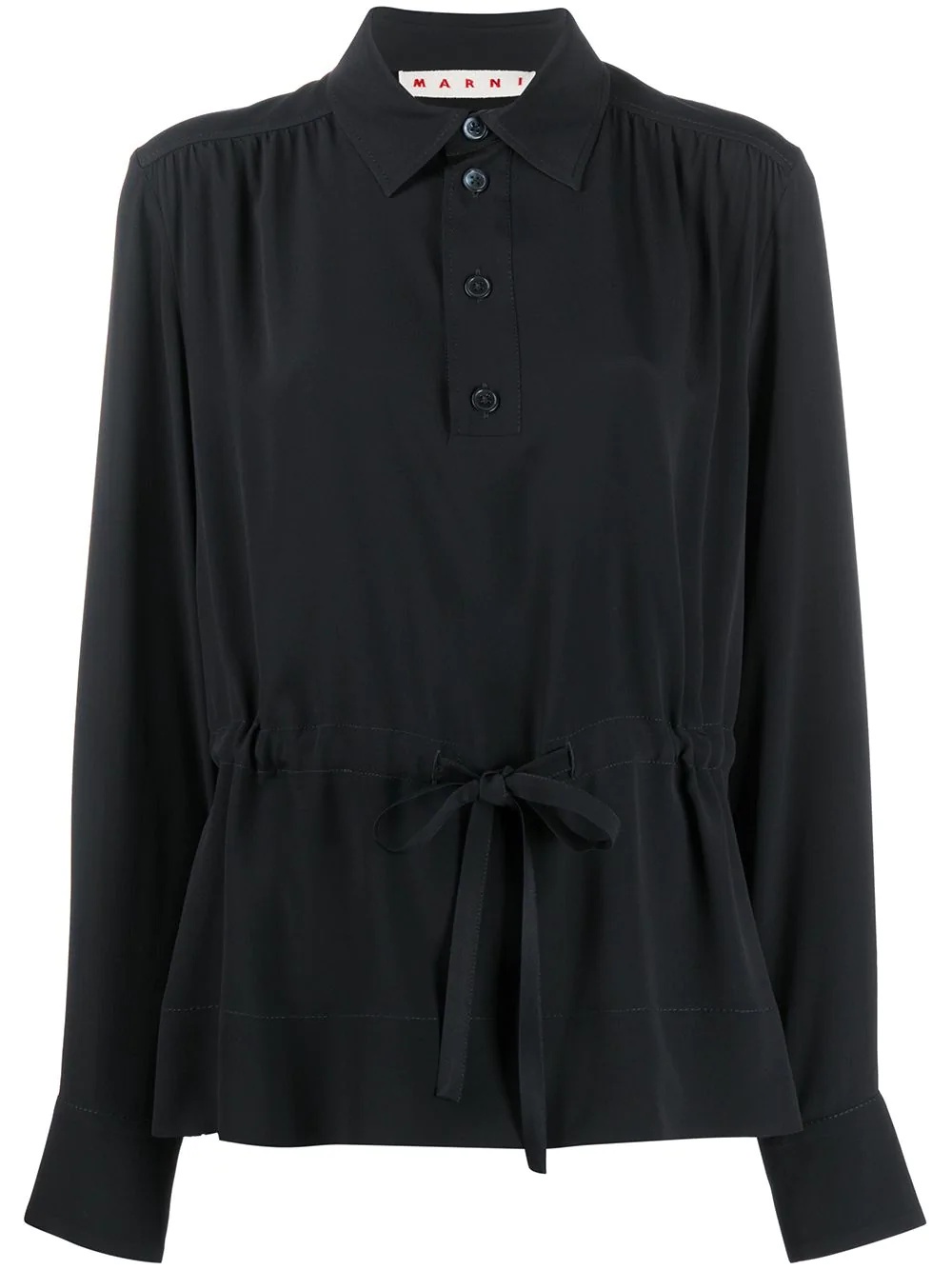 drawstring-waist gathered blouse - 1