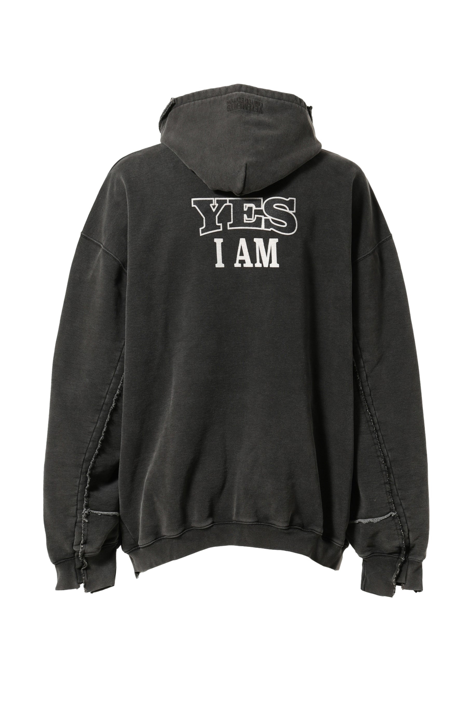 VETEMENTS VETEMENTS FAN DECONSTRUCTED ZIP-UP HOODIE / WASHED BLK |  nubiantokyo | REVERSIBLE