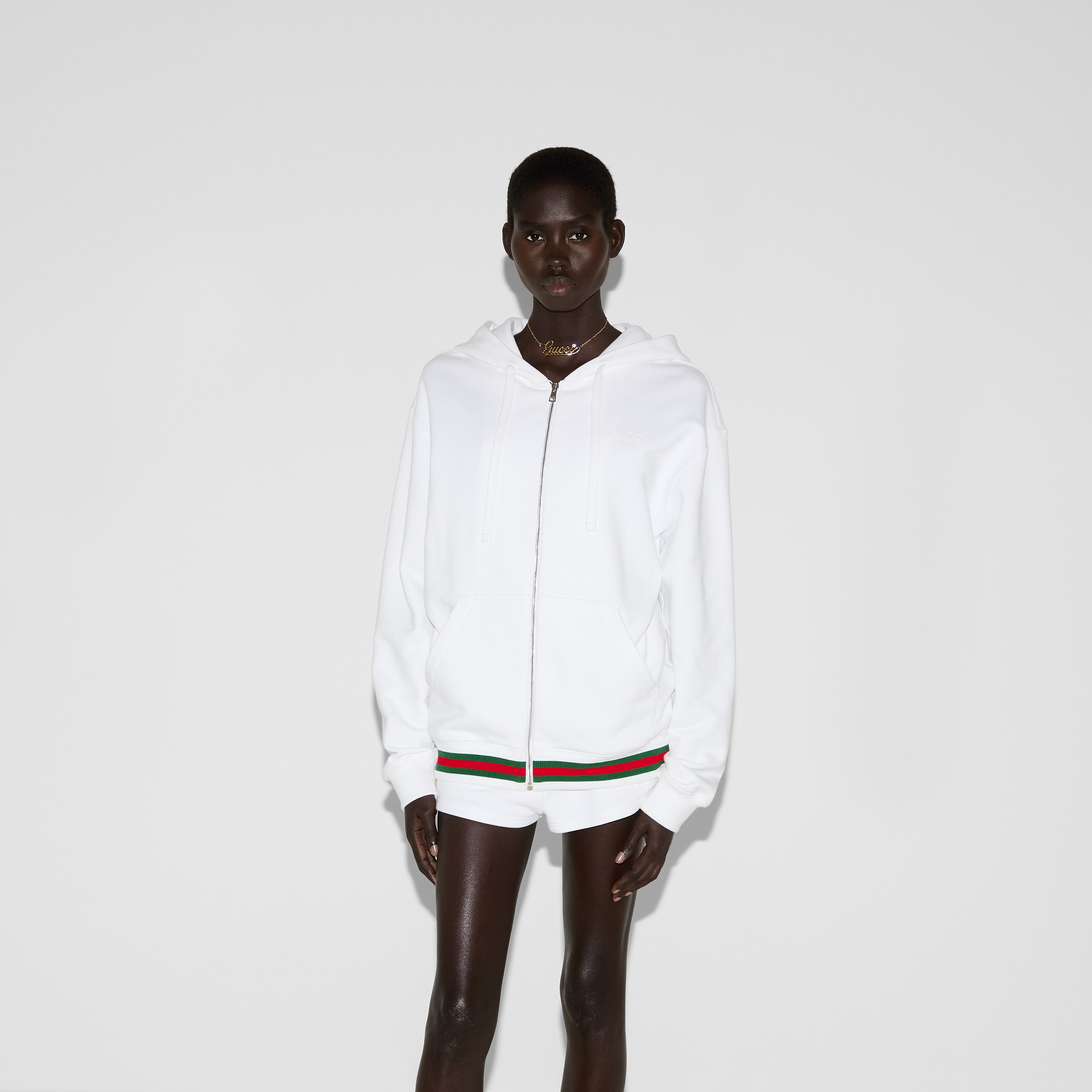 Cotton jersey sweatshirt with Web - 3
