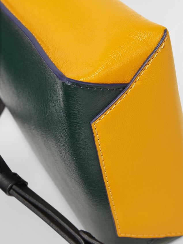 MUSEO SOFT BAG IN YELLOW AND GREEN TUMBLED CALF - 5