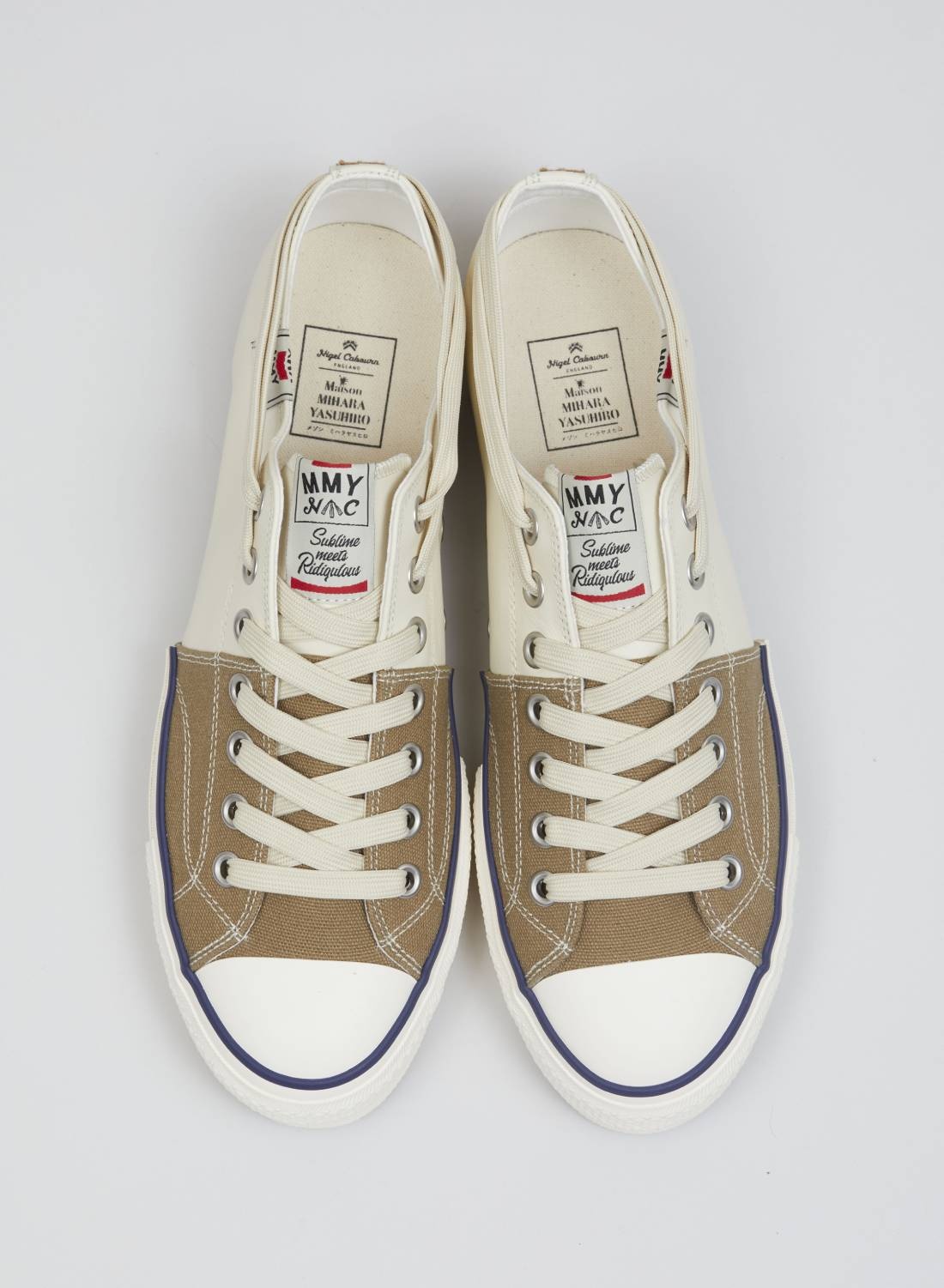 NC X Mihara Yasuhiro New Bowling Shoe in Khaki/White - 2