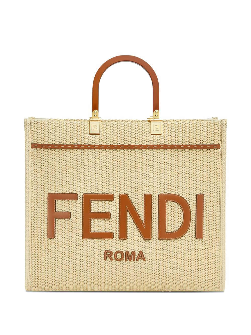 medium Sunshine raffia tote bag - 1