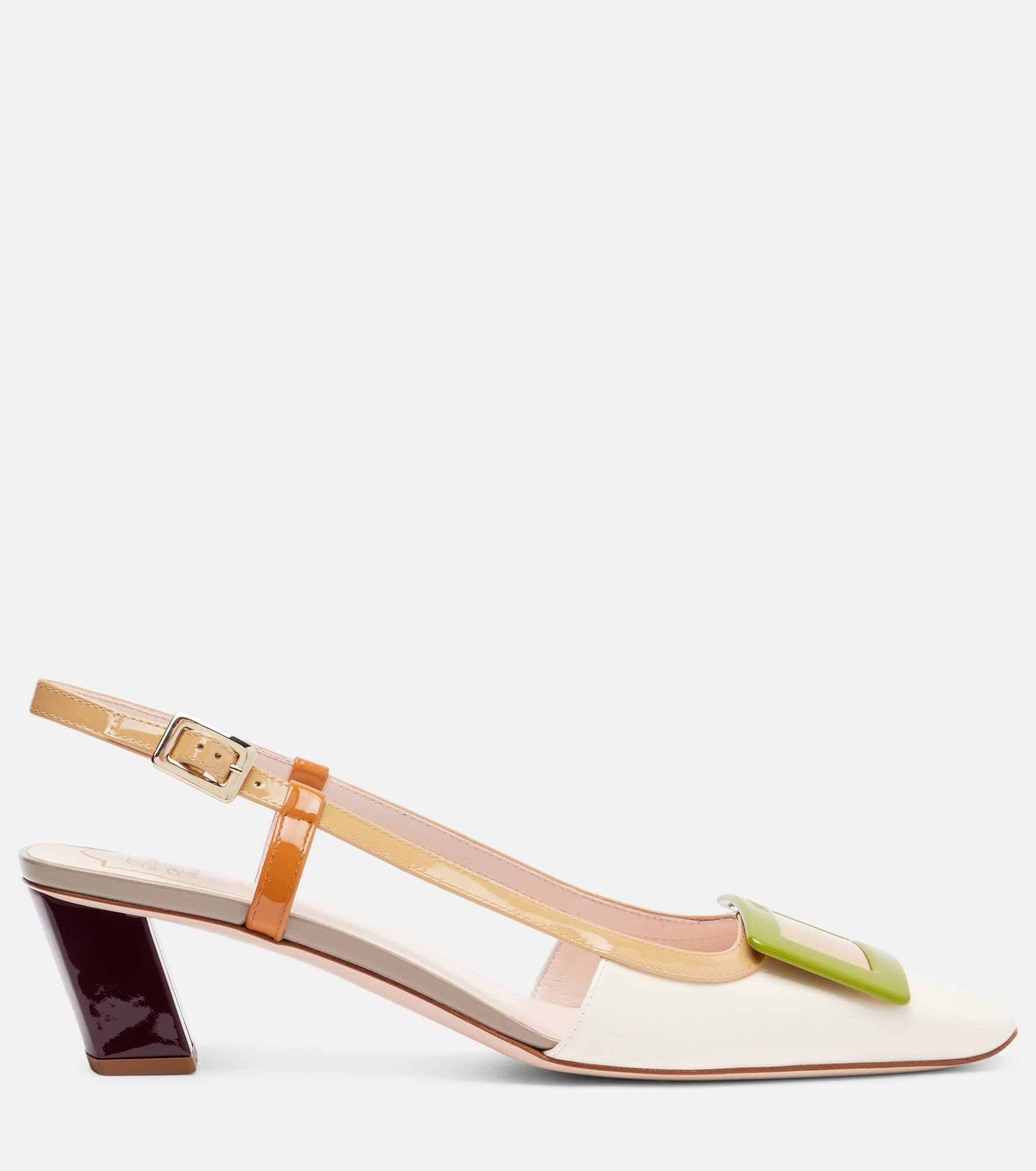 Belle Vivier 45 leather slingback pumps - 4