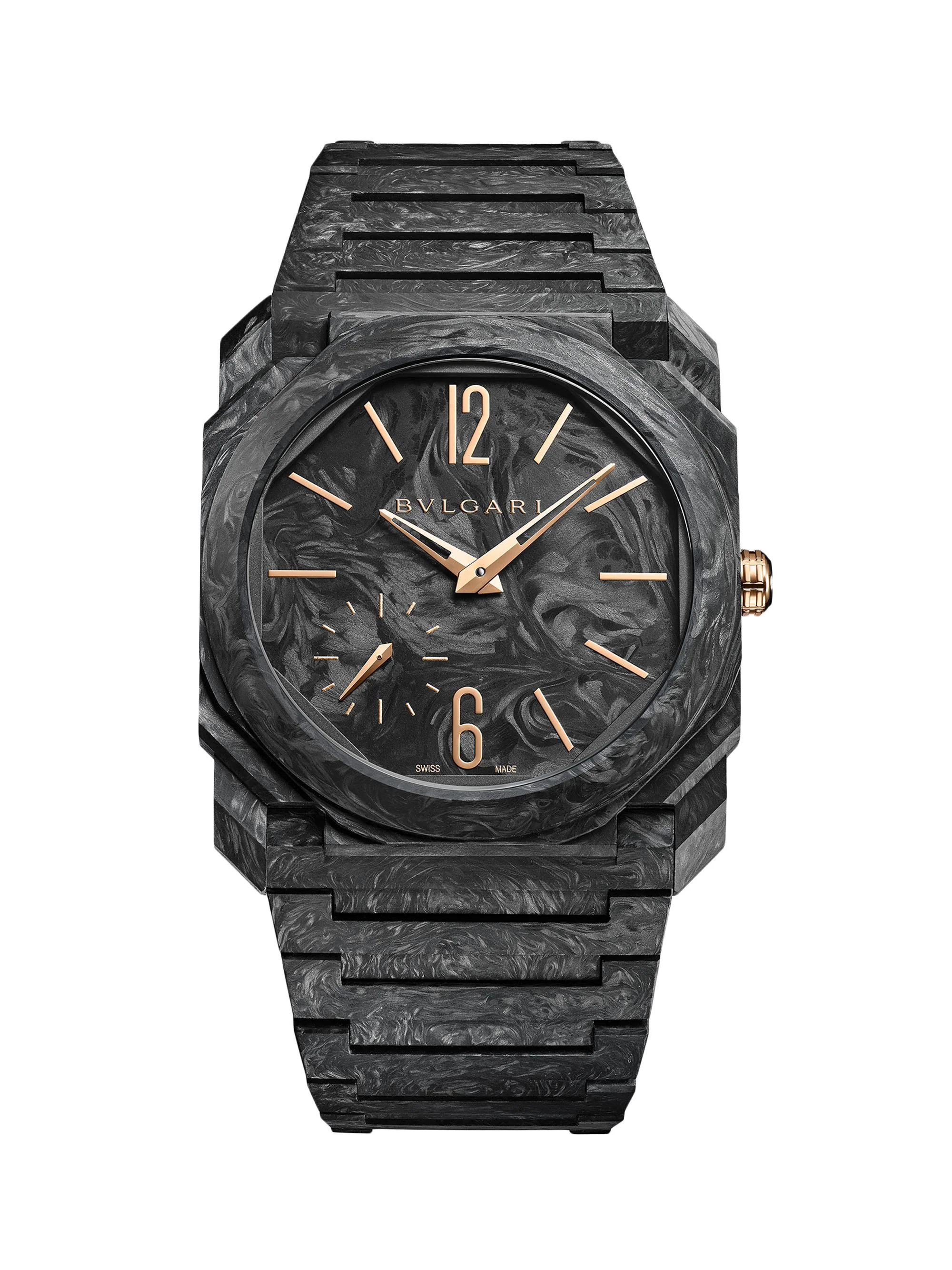 Men's Octo Finissimo Carbon & 18K Rose Gold Bracelet Watch/40MM - Black - 1