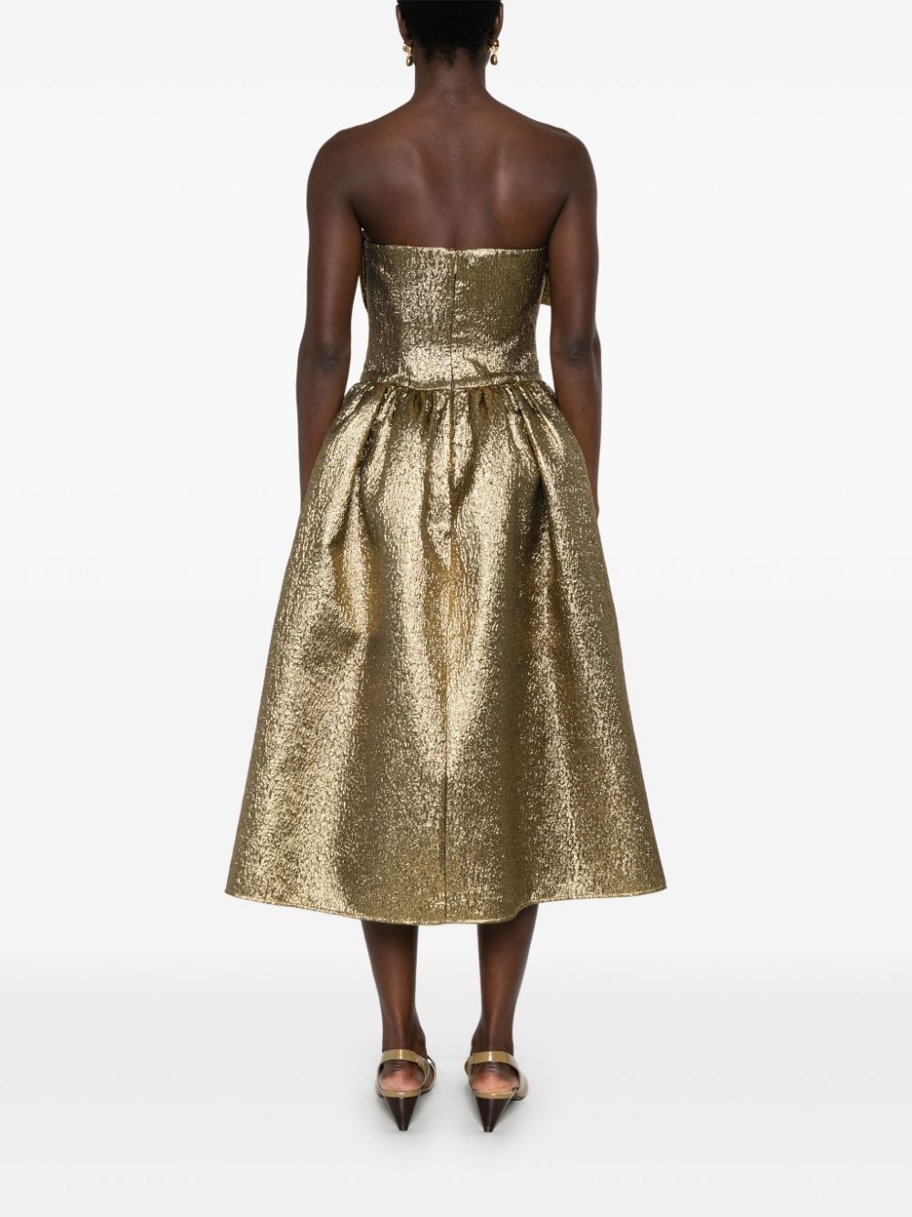 metallic midi dress - 4