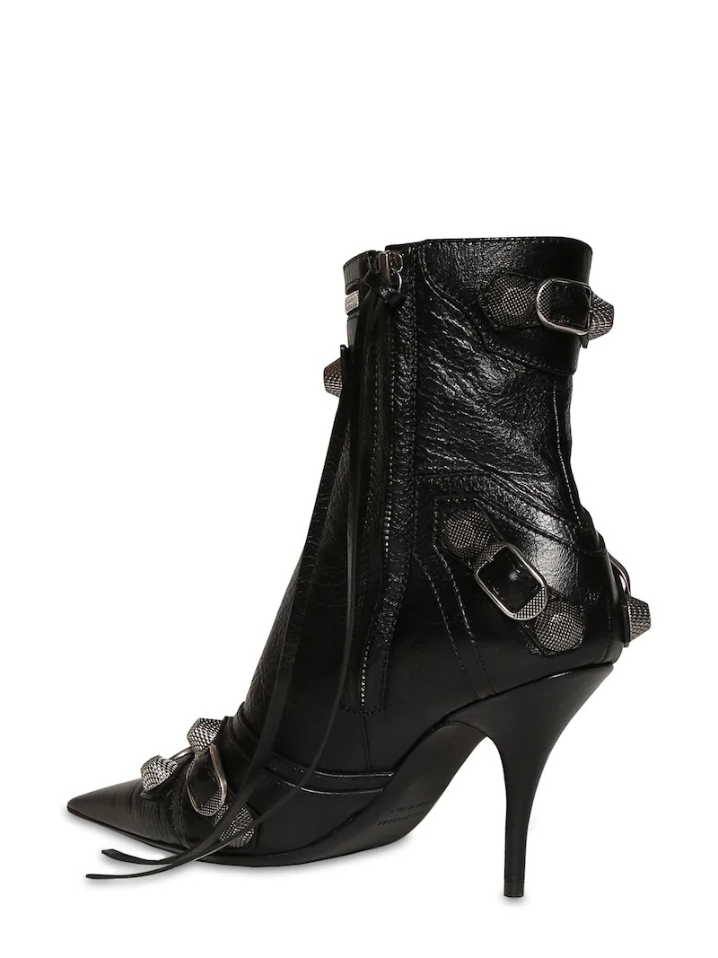 90MM CAGOLE LEATHER ANKLE BOOTS - 3