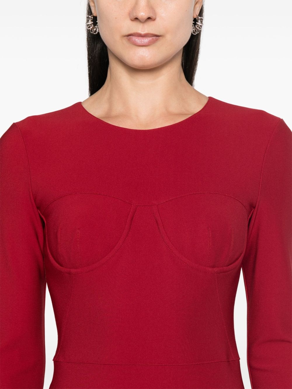 bra-pattern jersey midi dress - 5