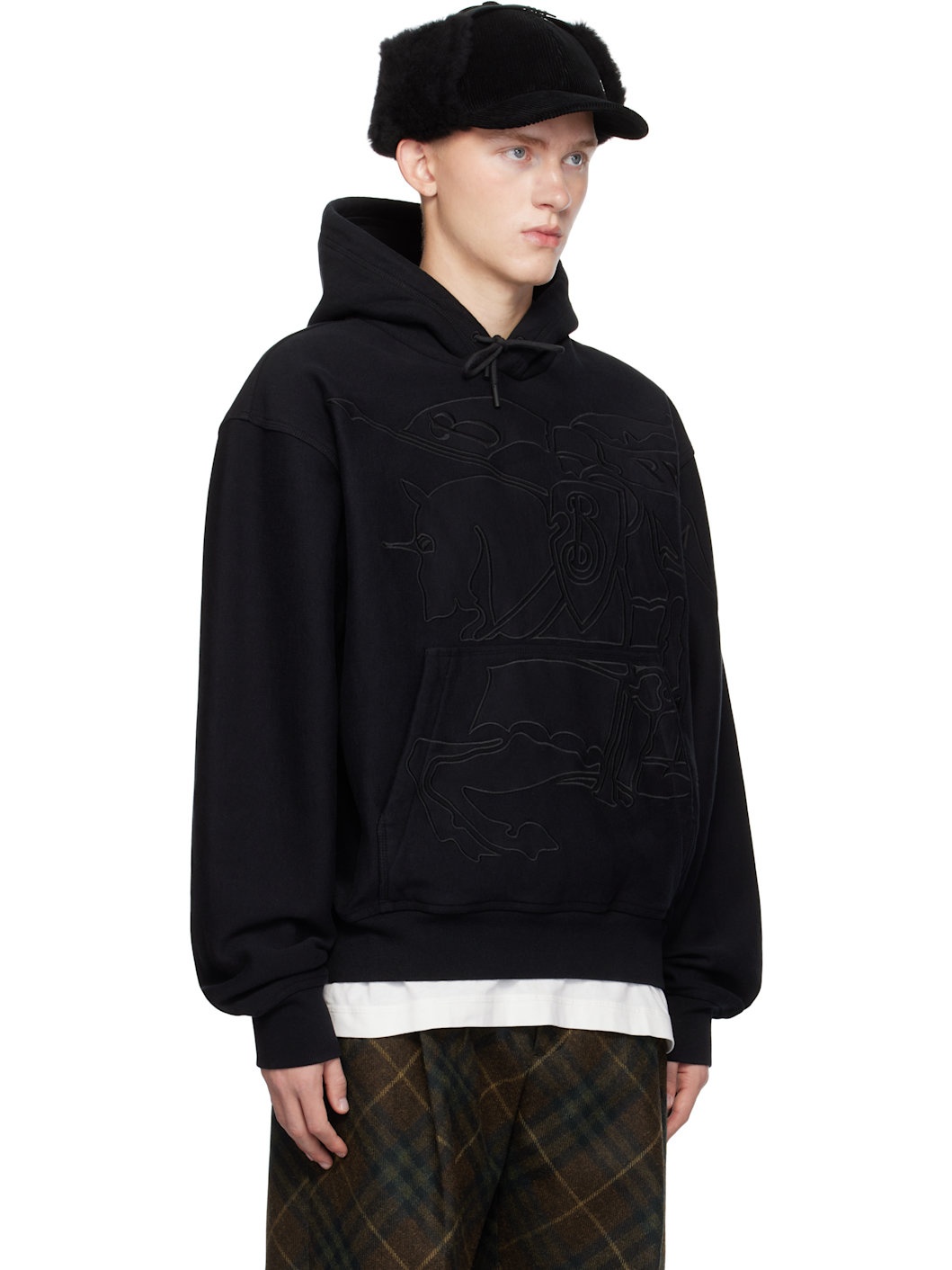 Black Embroidered EKD Hoodie - 2