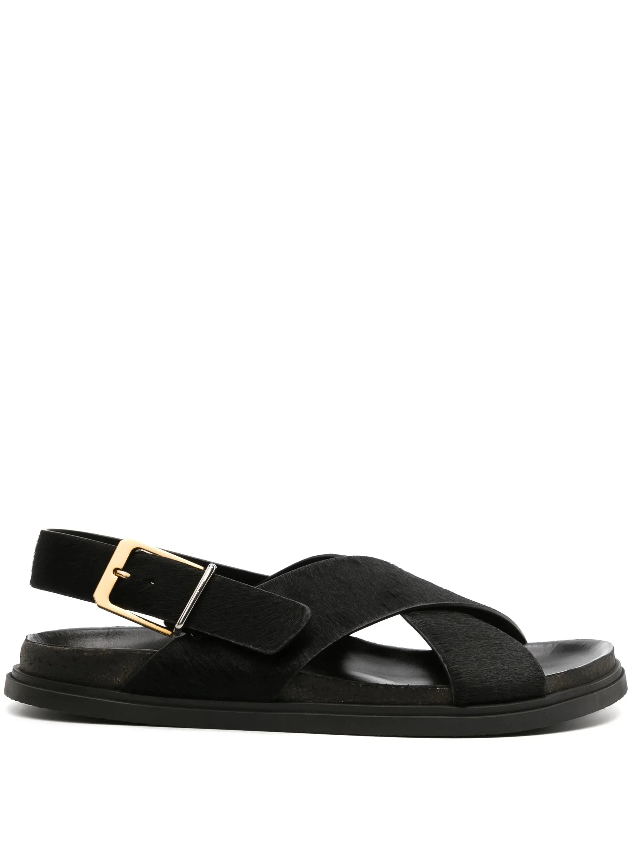 crossover-strap leather sandals - 1