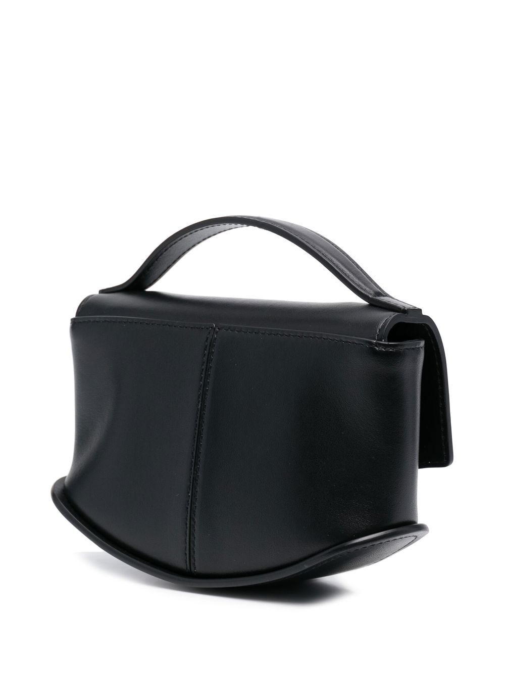 flip-lock leather shoulder bag - 3