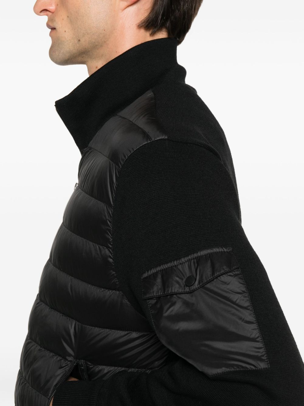 quilted wool-panel jacket - 5