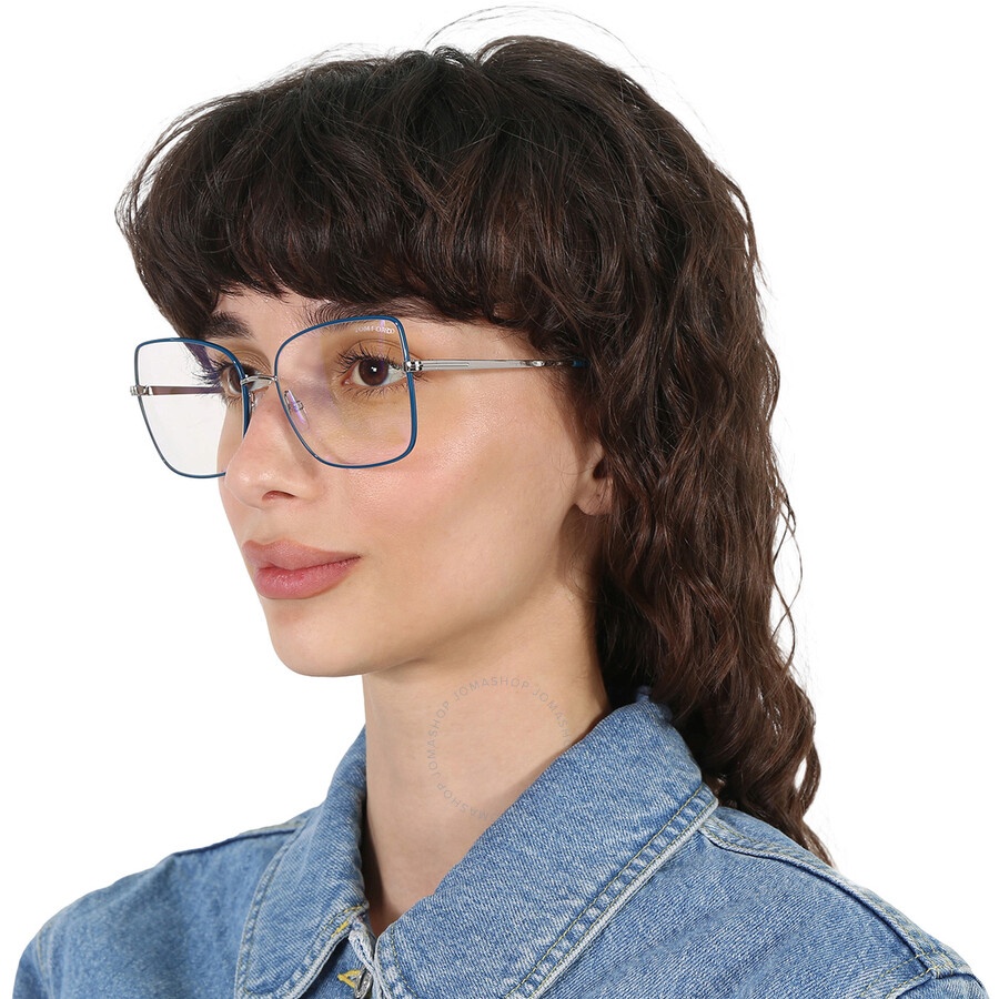 SALE! NEW TOM FORD FT5613-B 098 Butterfly Blue Block Metal Women Eyeglasses Tom Ford Blue Light Block Butterfly Ladies Eyeglasses FT5613  main image 2