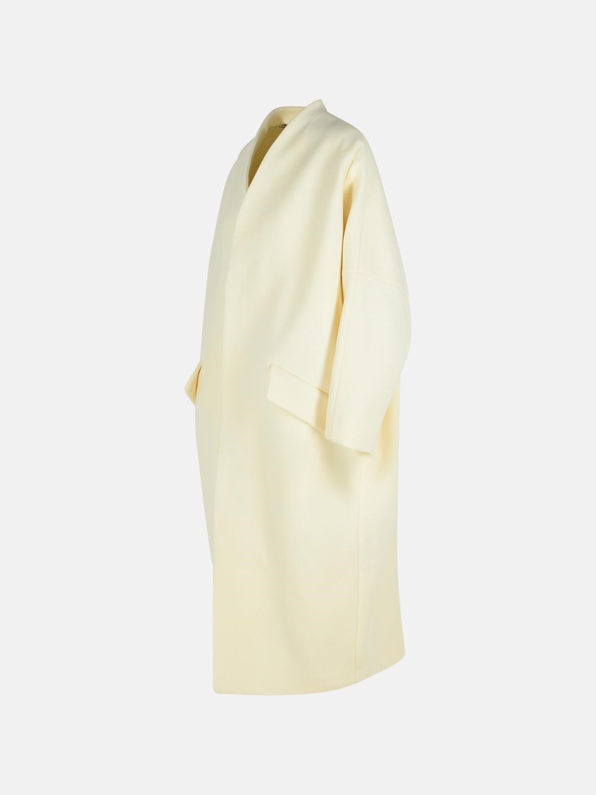 MILK WHITE VIRGIN WOOL BLEND COAT - 2