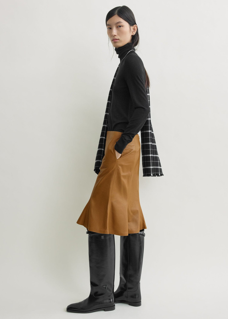 Fluted leather skirt copper 3