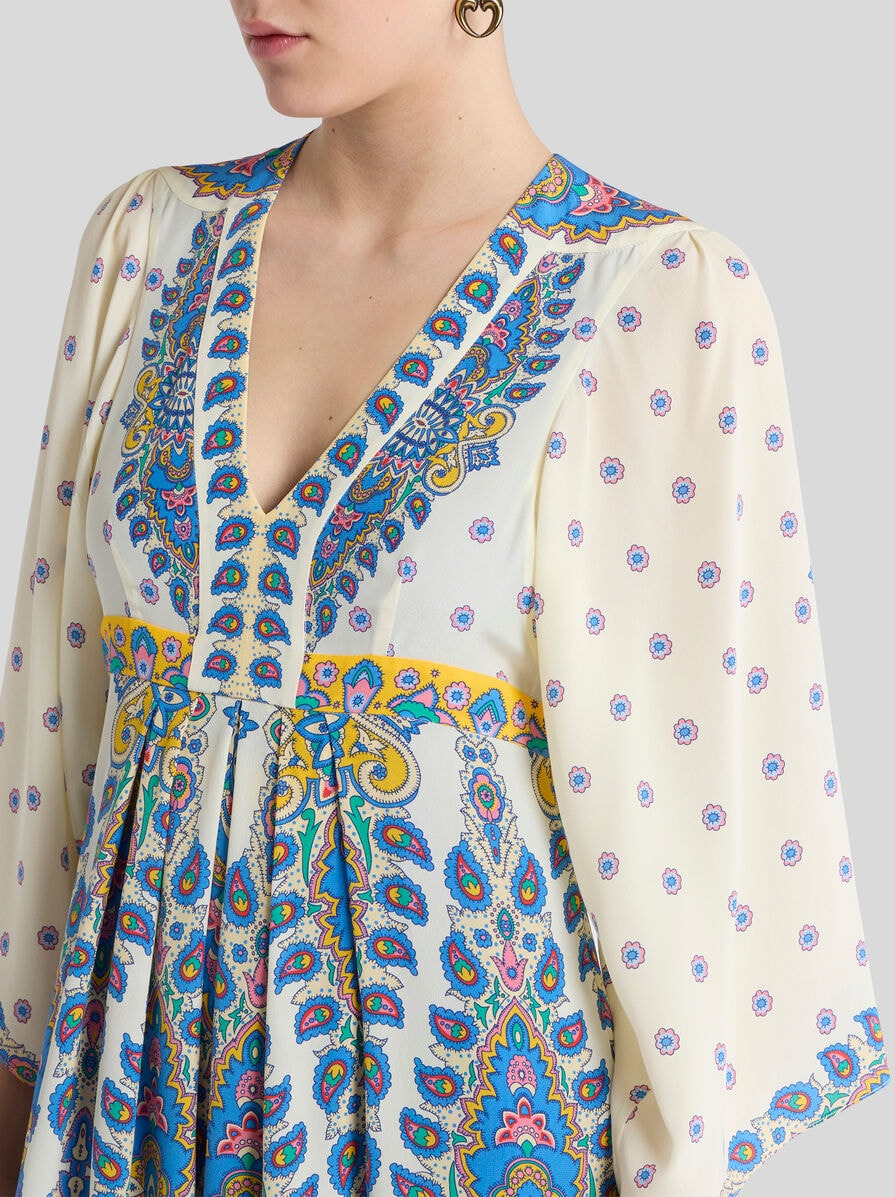 LONG PRINTED SILK DRESS - 2