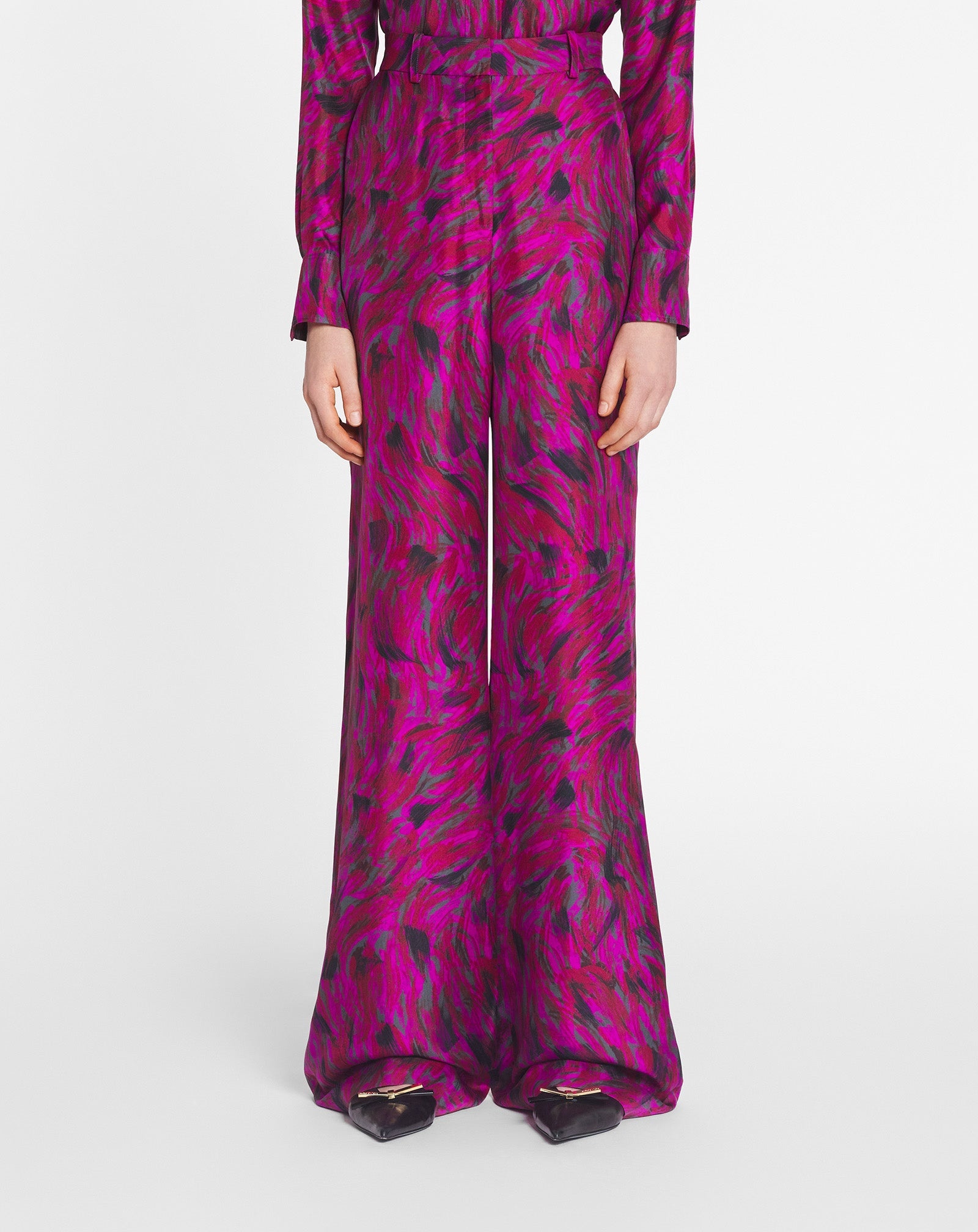 PRINTED WIDE LEG PANTS - 3