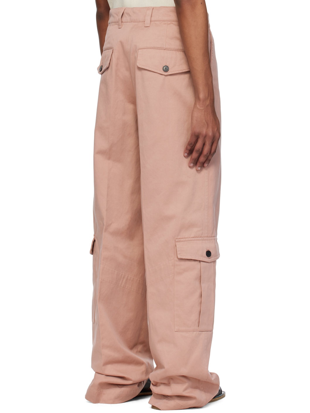 Pink Twill Cargo Pants - 3