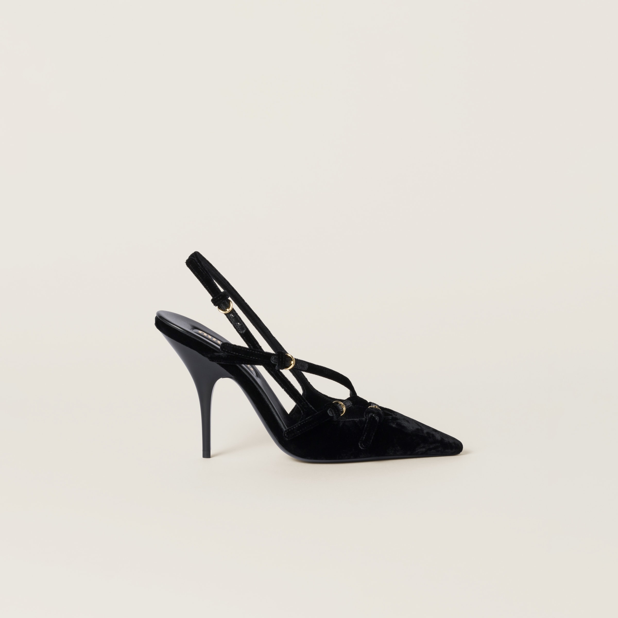 Velvet slingbacks with straps - 2