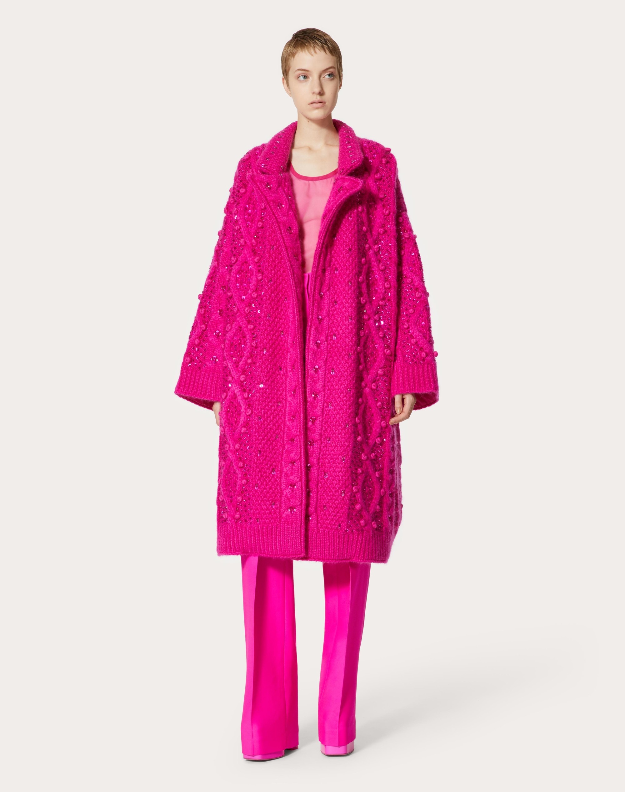 EMBROIDERED MOHAIR WOOL COAT - 3