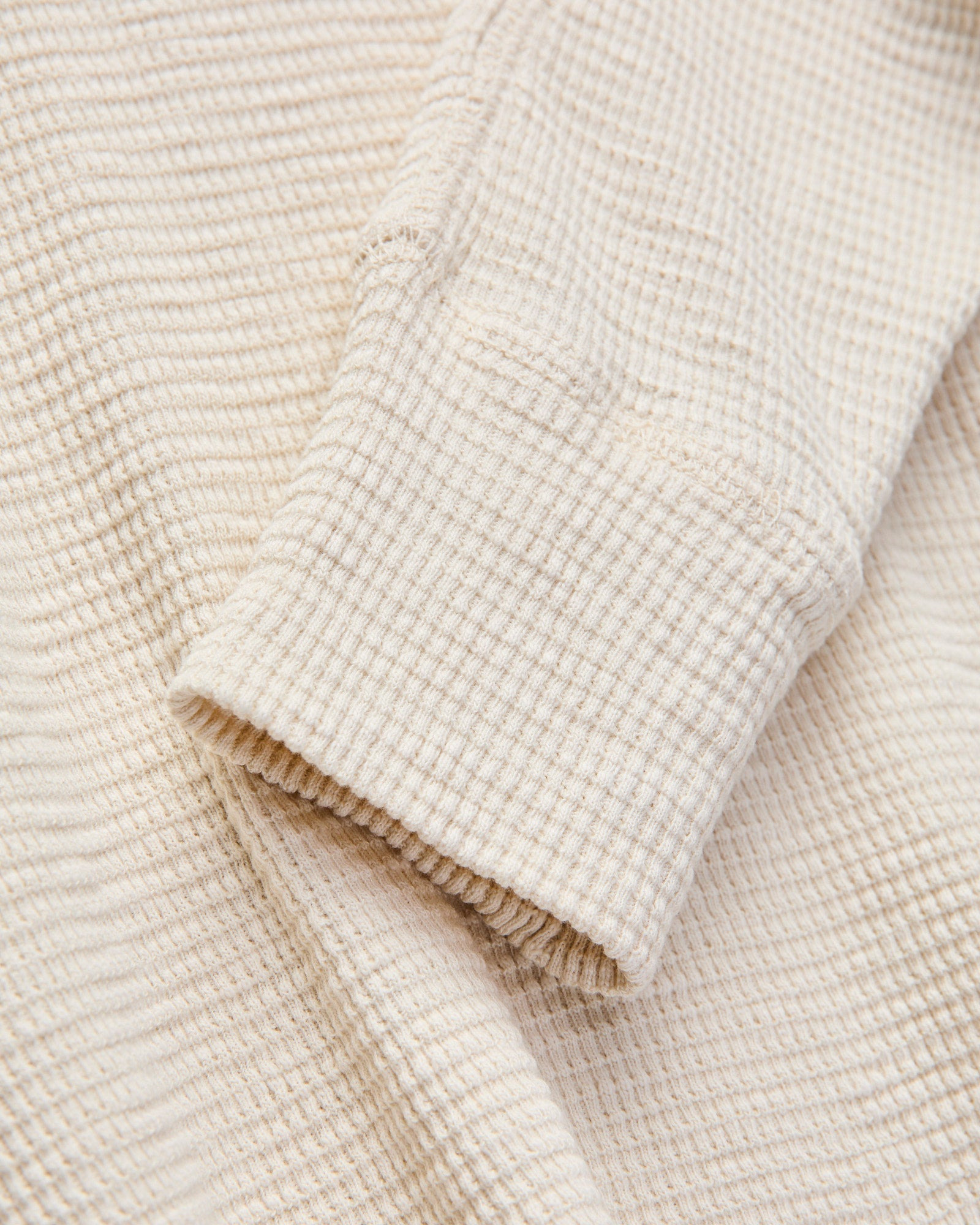 Waffle-Knit Thermal Long-Sleeve in Paper White - 5