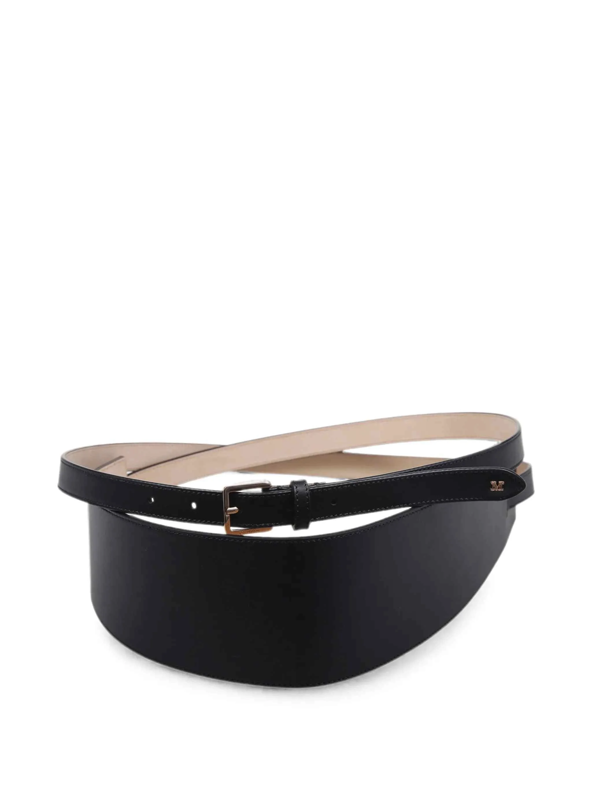 Max Mara Women Leather Belt With Logo Plaque - 1