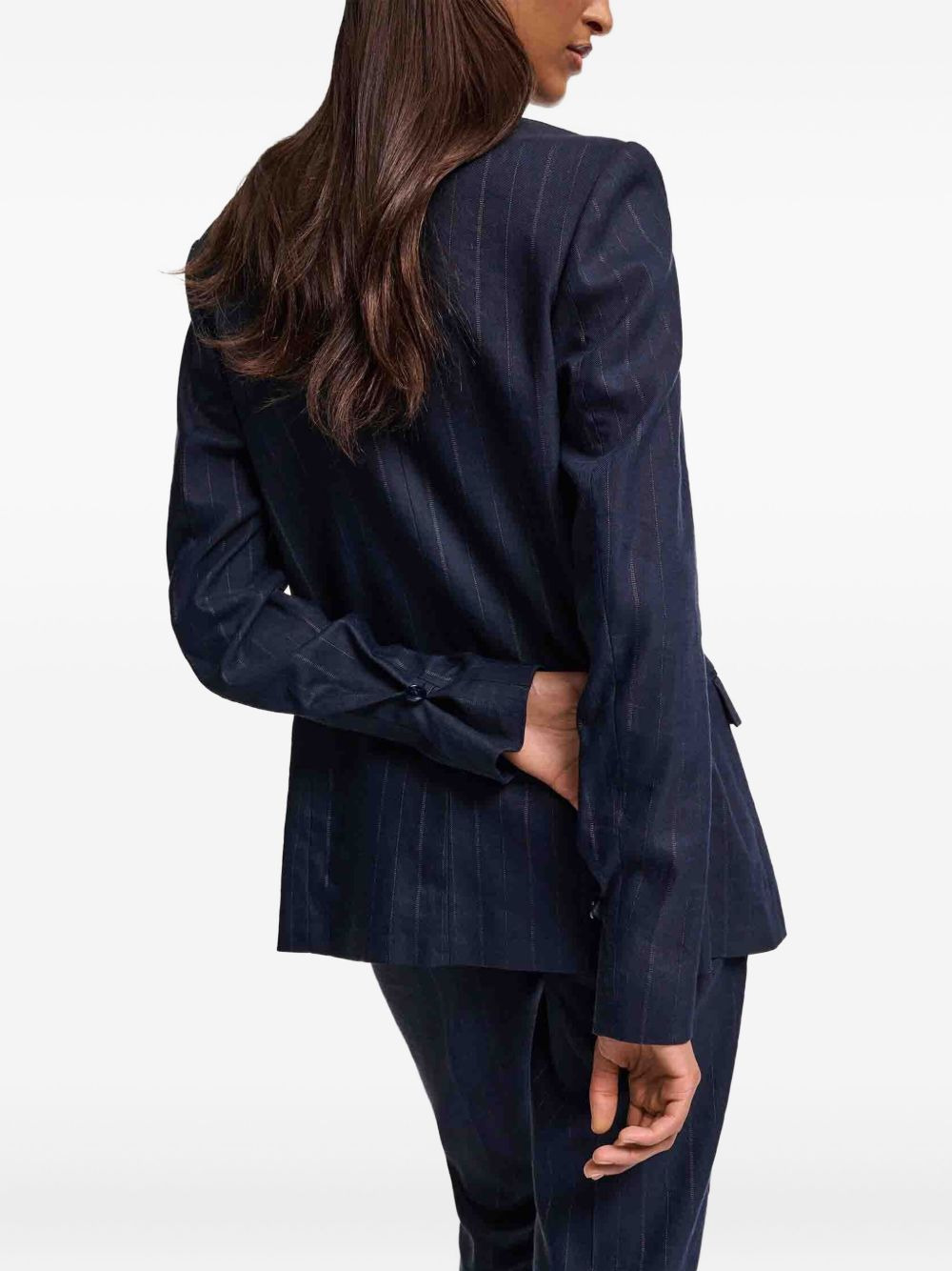 pinstripe-print tailored blazer - 3