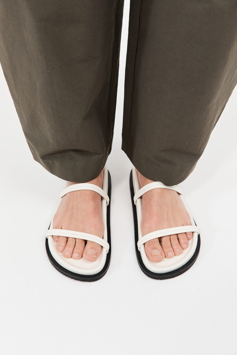Fine Double Strap Slide - Off White - 7