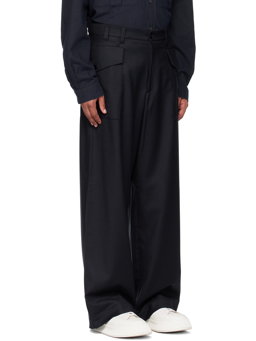 Navy Caorloto Flan Trousers - 2