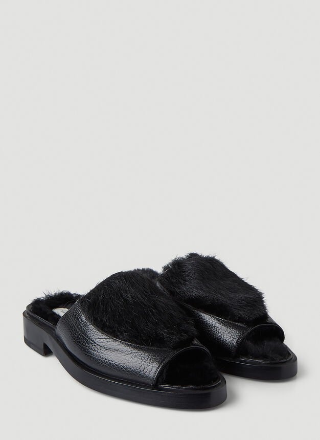 Winter Sandals in Black - 2