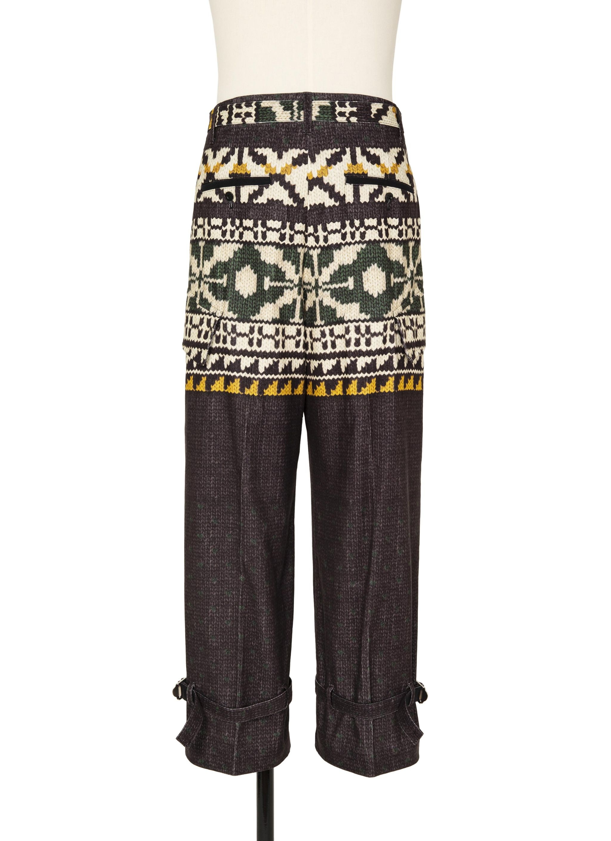 Pattern Knit Print Pants - 4