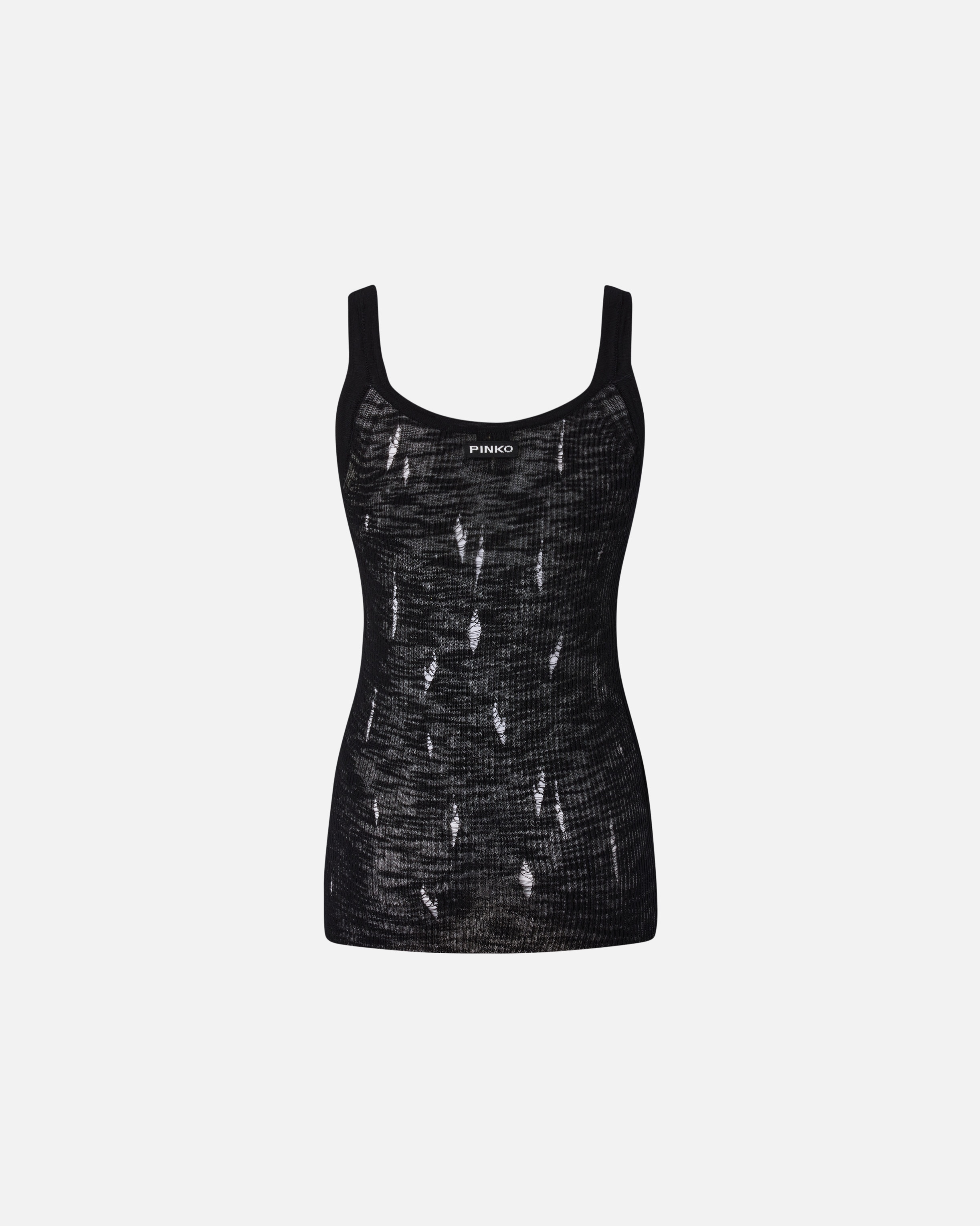 LIGHTWEIGHT RIBBED TANK TOP WITH RIPS - 2