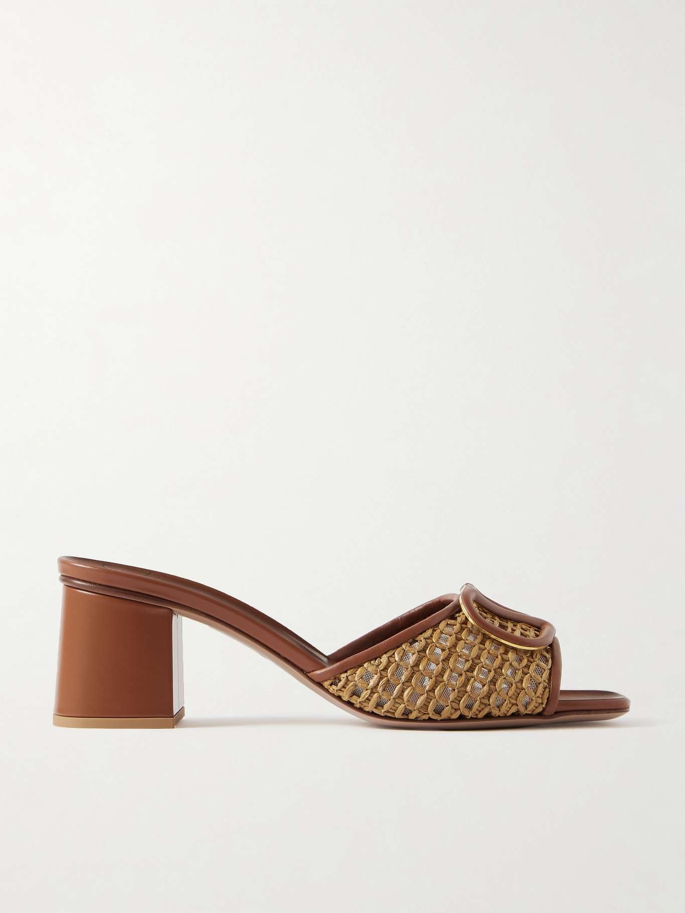 VLOGO 60 embellished raffia and leather mules - 1