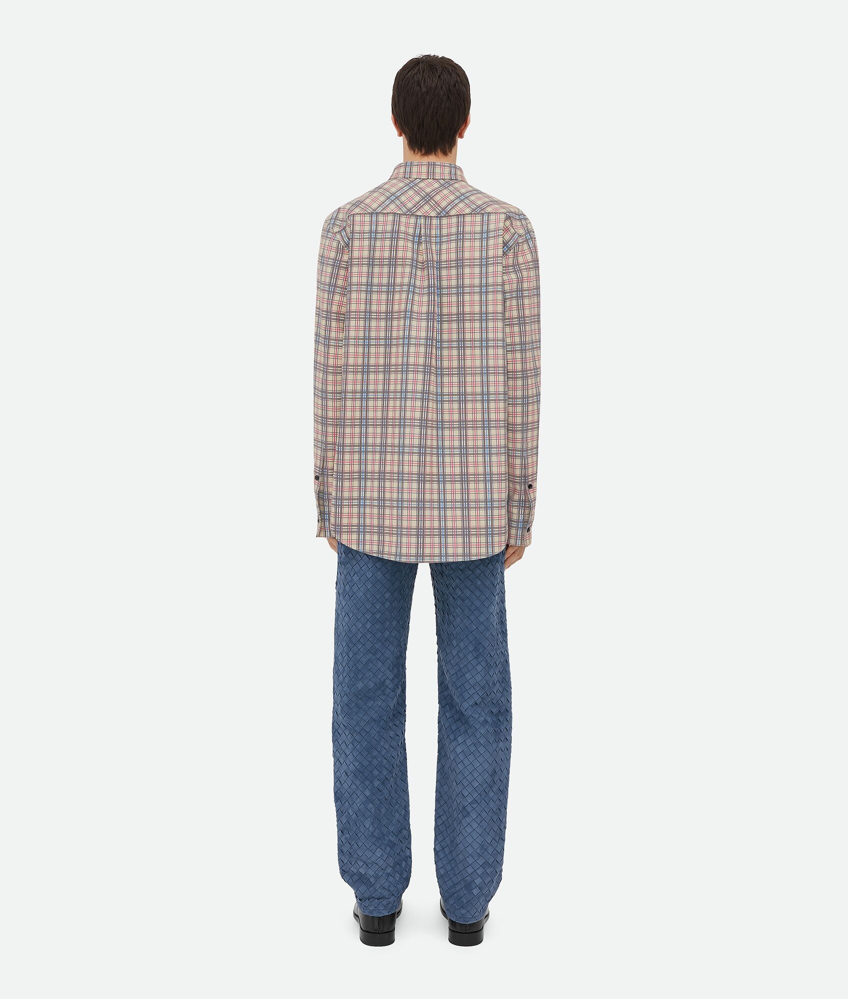 Printed Leather Checked Shirt - 3