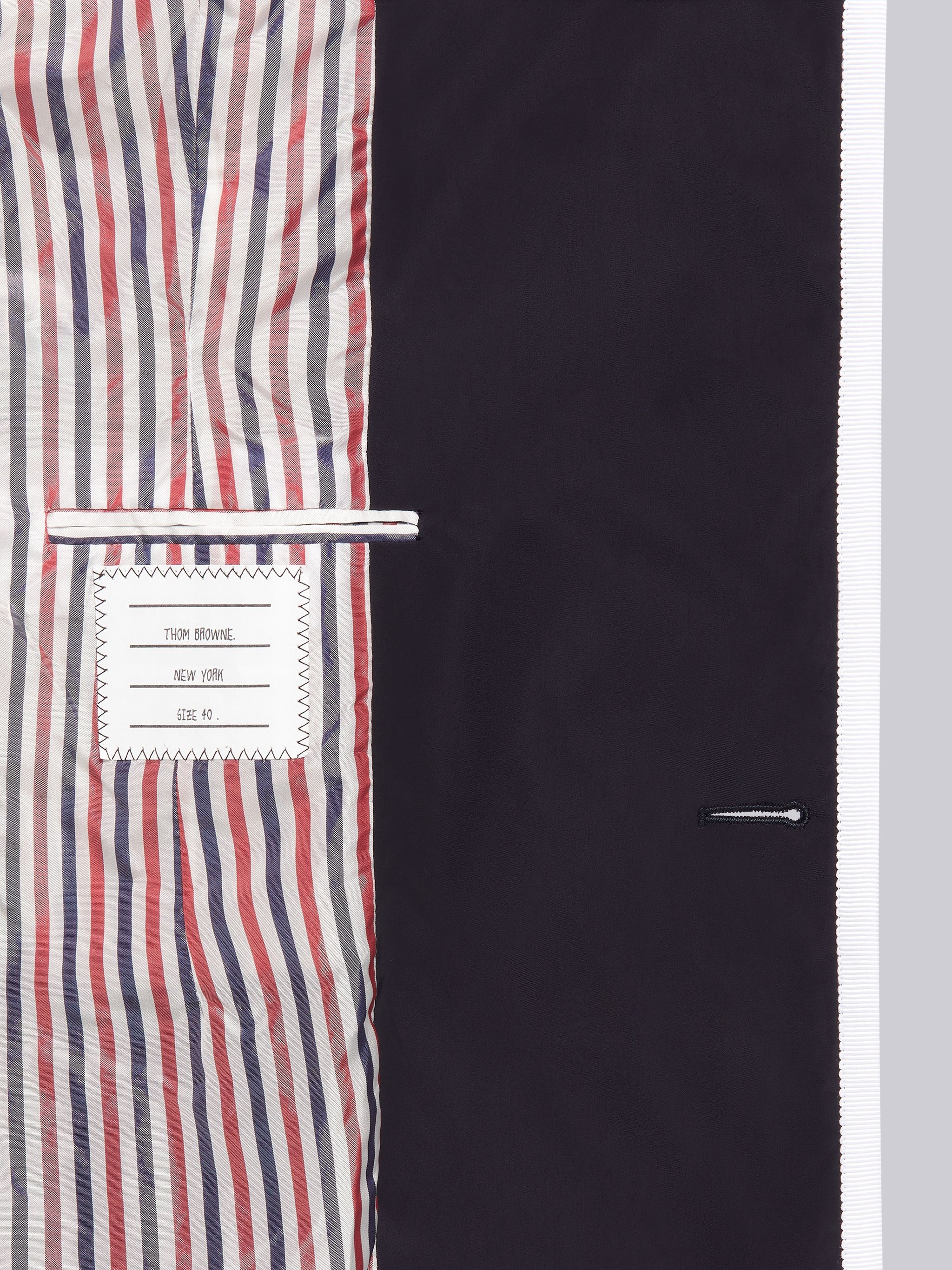 Navy Nylon Tech Gabardine Tipped Multicolor Placket Armband Unconstructed Classic Trench Coat - 6